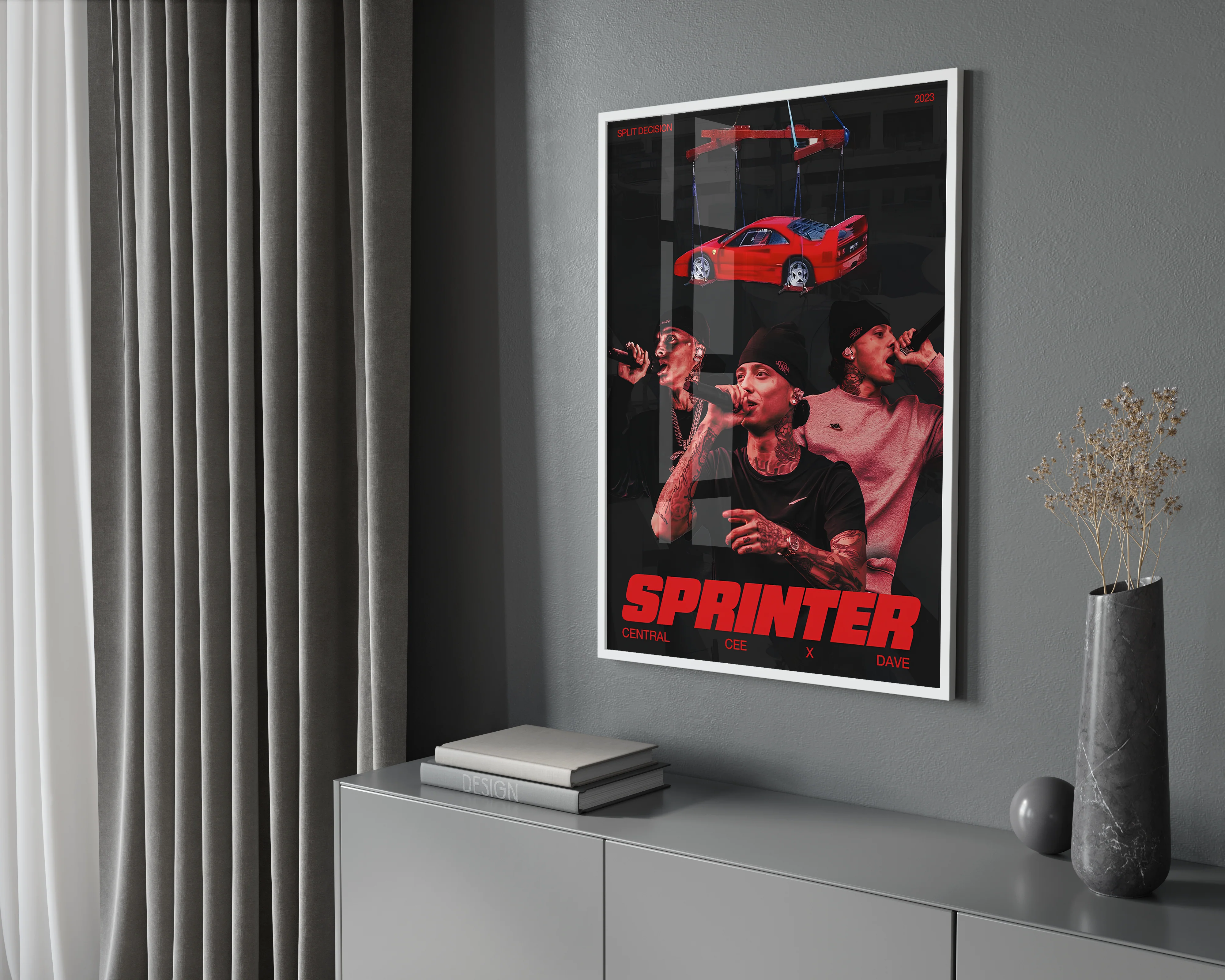 Central Cee - 'Sprinter' Red Poster - Image 2