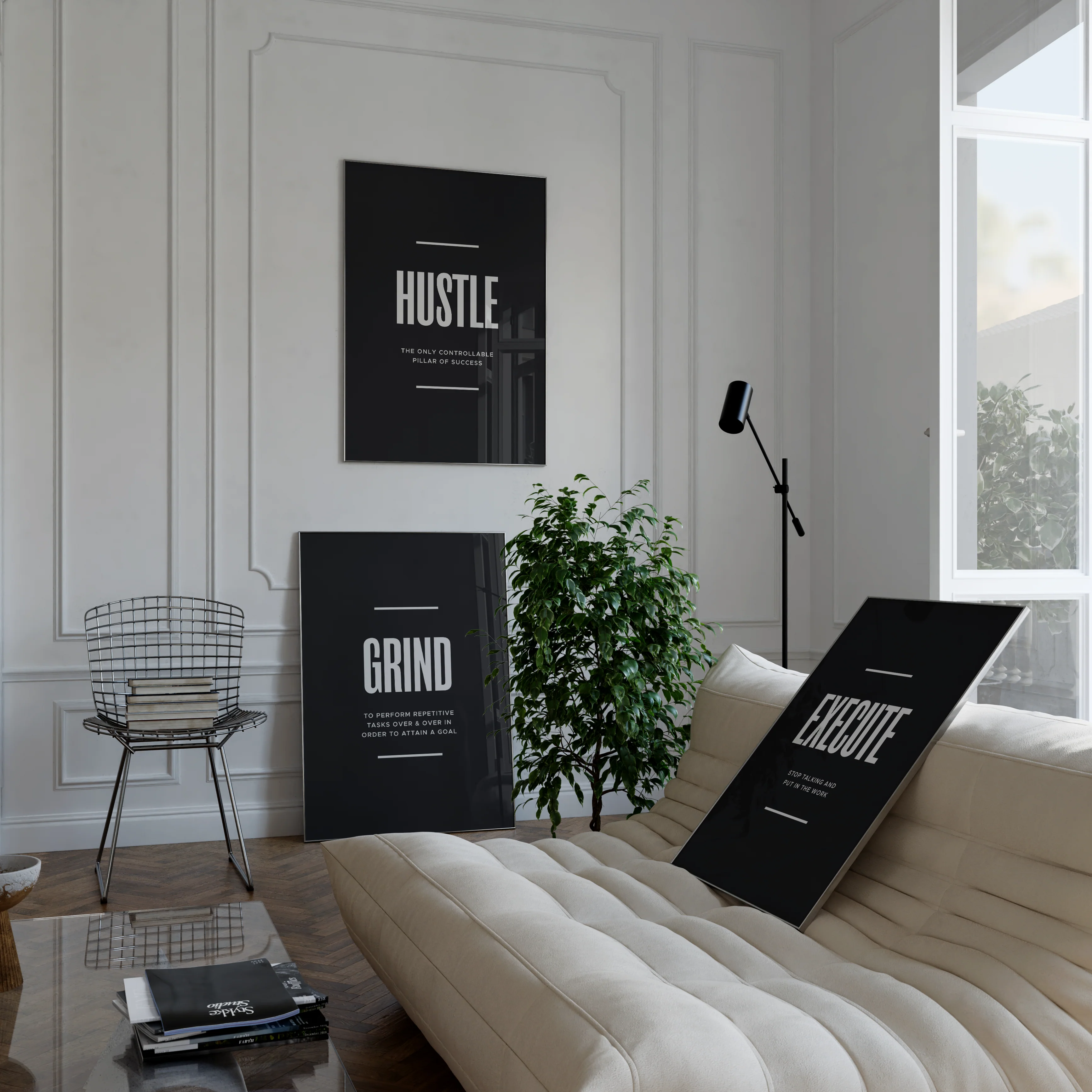 Hustle Grind Execute Motivational Poster Set - Image 2