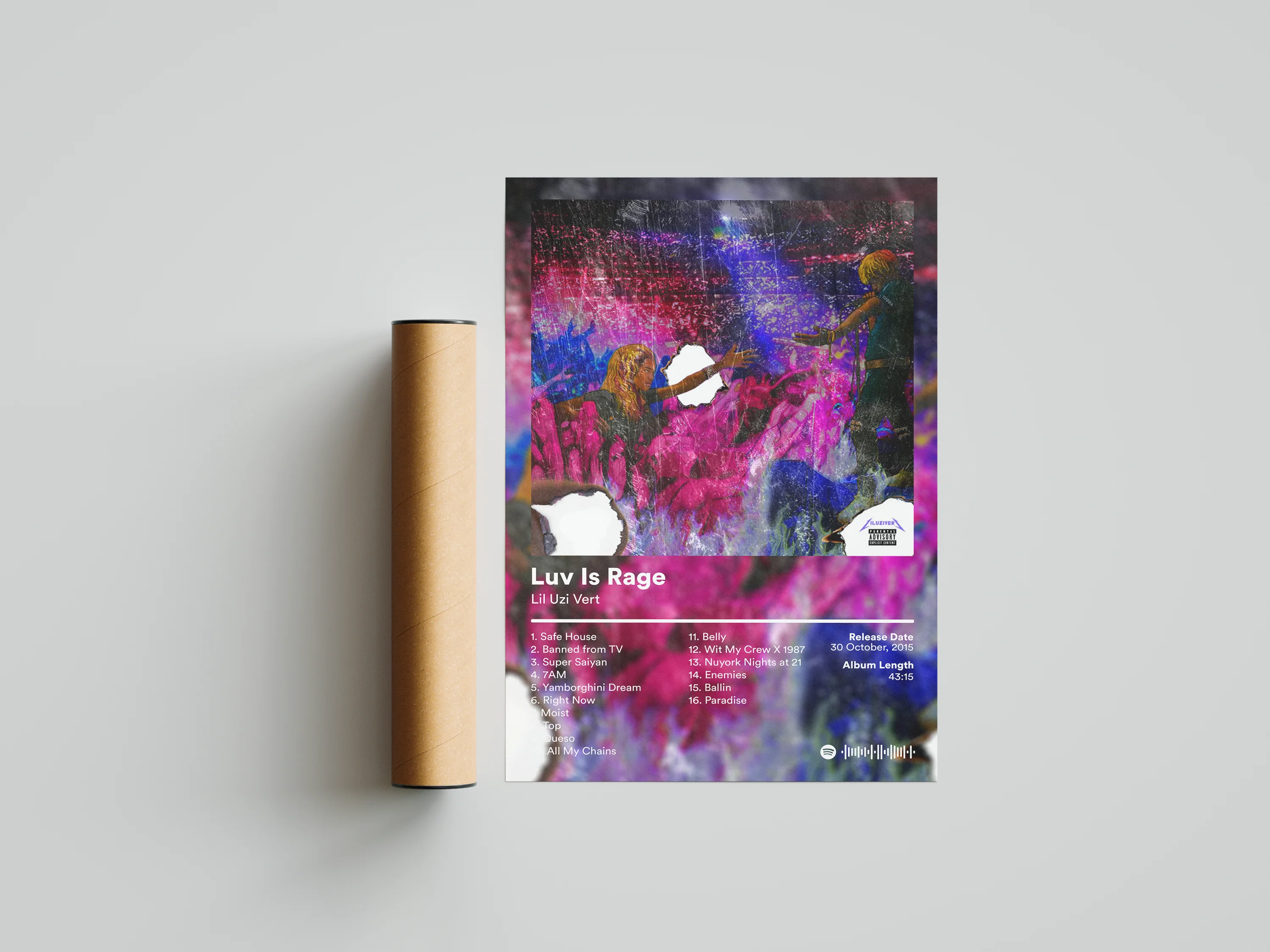 Lil Uzi Vert 'Luv Is Rage' Album Poster - Image 6