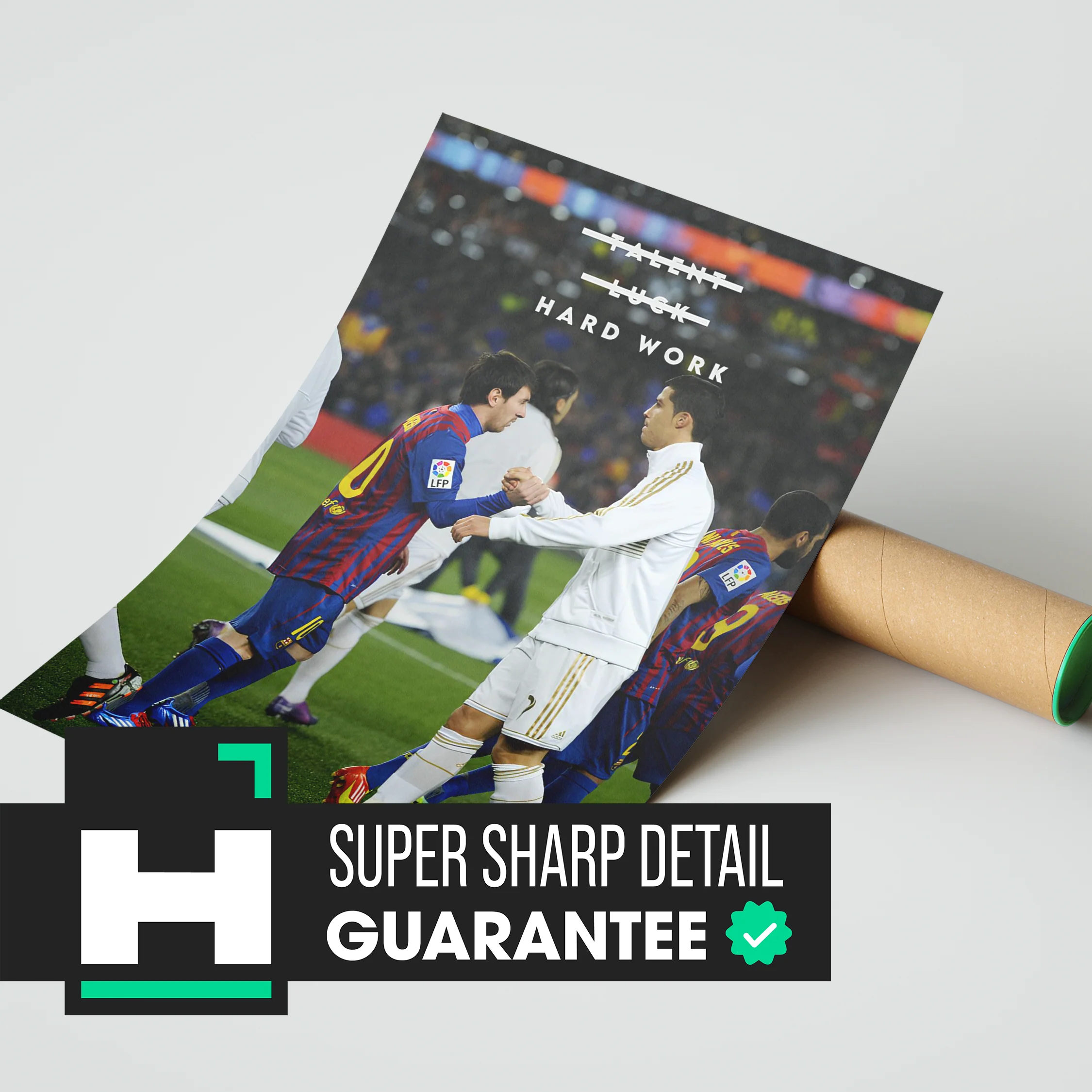 Messi & Ronaldo 'Hard Work' Poster - Image 3