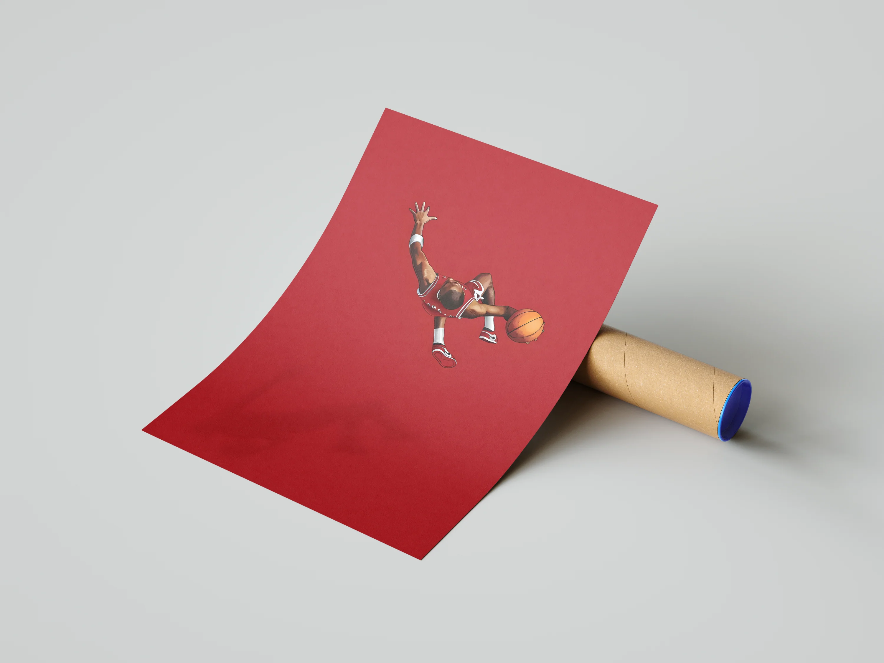 Michael Jordan Red Minimalist Poster - Image 3