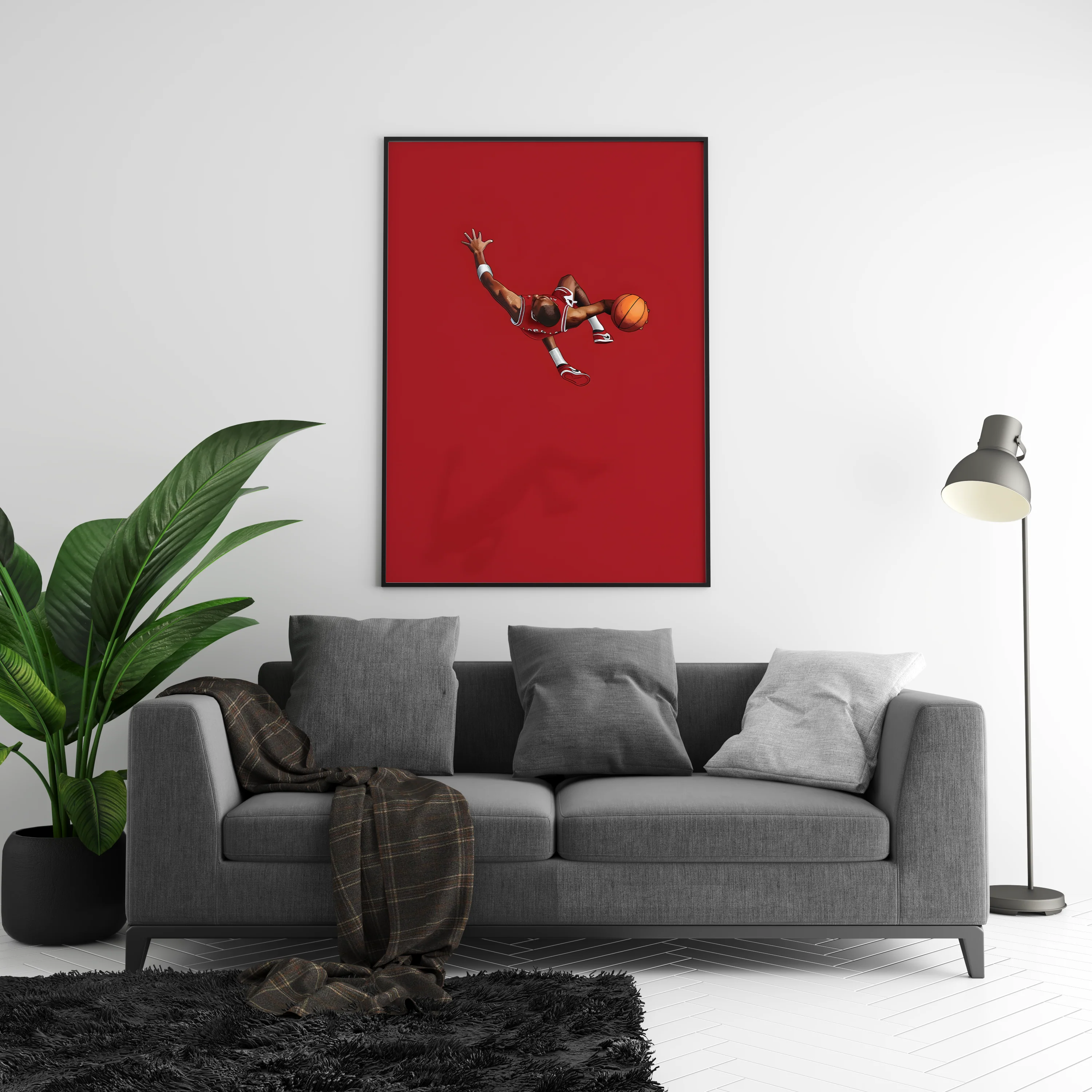Michael Jordan Red Minimalist Poster - Image 4