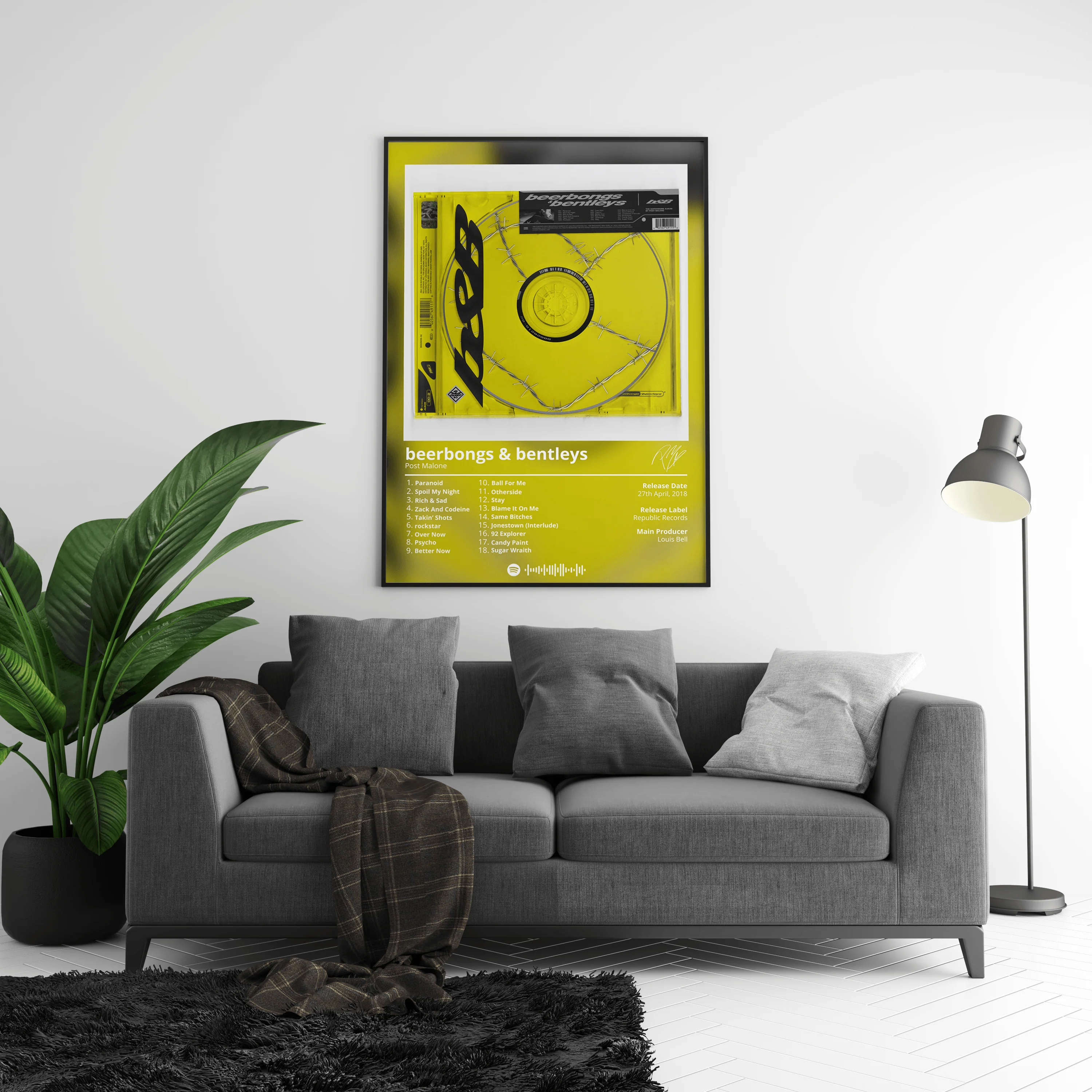Post Malone 'Beerbongs & Bentleys' Album Poster - Image 4
